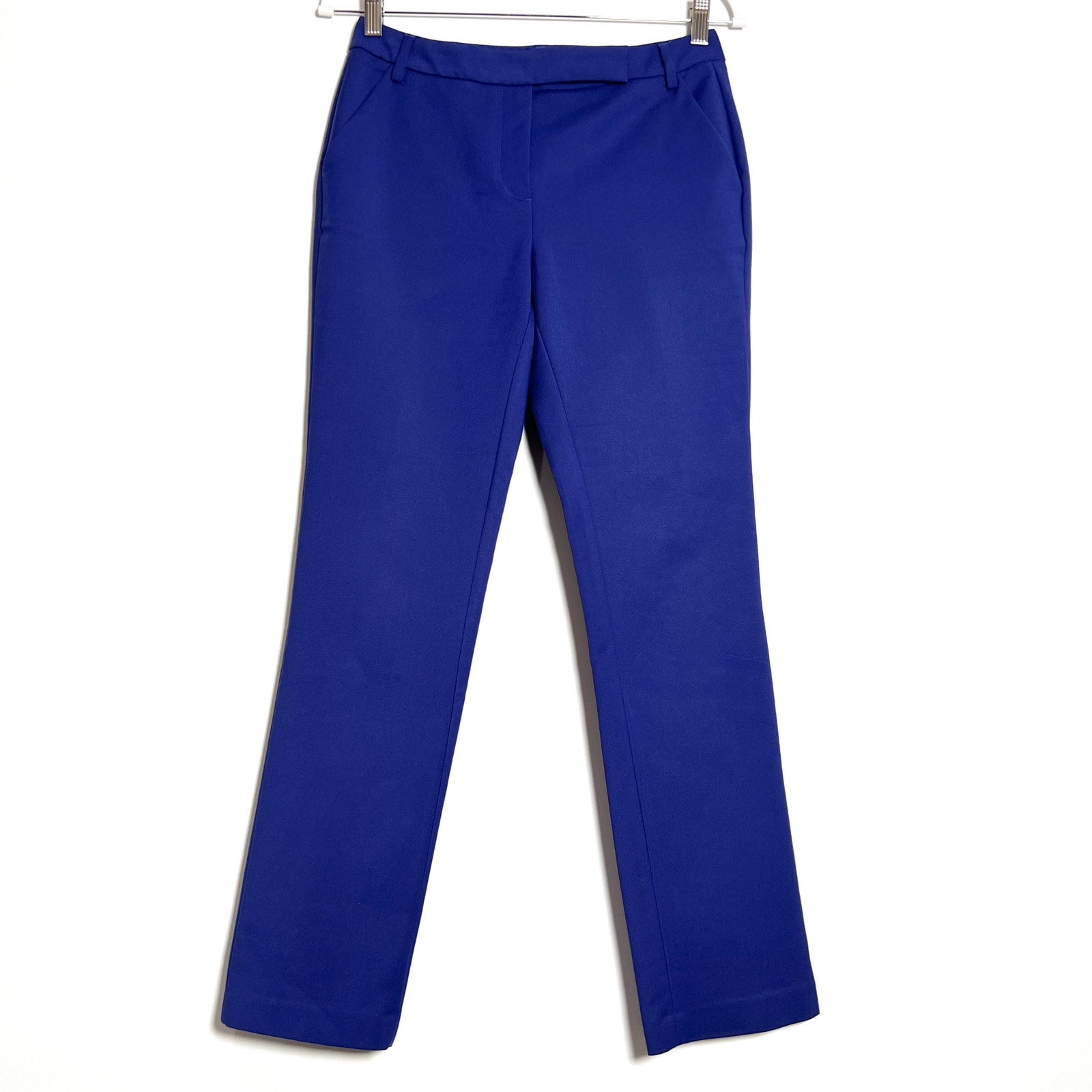 Reiss Joanna Straight Tailored Trousers Size 4 Royal Blue Stretch Dress Pants